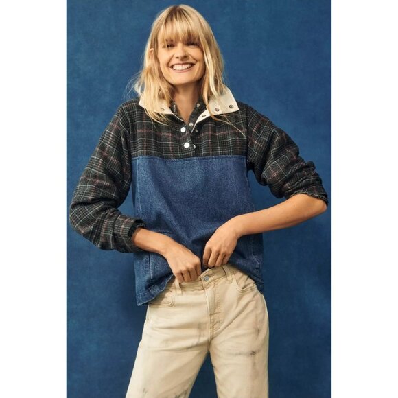 Anthropologie Carleen Denim Trucker Jacket - Picture 1 of 8